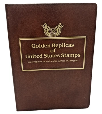 Juego de 26 carpetas de réplicas de estampillas de oro 22k - Sociedad Postal Conmemorativa EE. UU. Foto 1 de 4