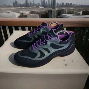 ECCO Biom Fjuel Tie Womens 41 EU 10 US Purple Black Mesh Walking Sneakers Shoes - Picture 1 of 12
