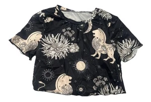 Girl’s Shirt Size 7 Crop Top Astrology Moon Stars Summer Trendy Beach Style - Picture 1 of 2