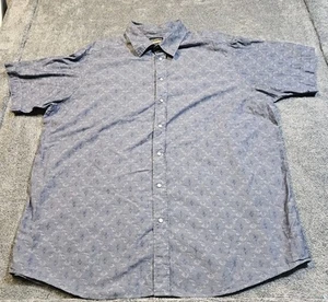 Camisa Cremieux Premium Denim Etiqueta Azul Perla A Presión Manga Corta Para Hombres 3XT Cachemira - Imagen 1 de 9