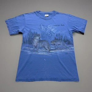 Vintage 90s South Dakota Faded Wolf Moon Distressed Nature Shirt Size Medium - Bild 1 von 9