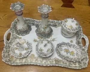 Vintage Victoria Carlsbad Austria Dressing Table Set Circa 1900 - Picture 1 of 13