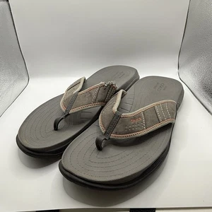 Crocs Flip Flops Men’s 12 Slip On Sandals Thong Gray Summer Beach * Damaged - Picture 1 of 8