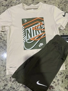 Nike Youth Boys Short Set Youth Small NWT Tan - Picture 1 of 1