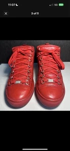 Balenciaga Arena Leather High-Top Sneakers Men's Size 42 - Picture 1 of 13