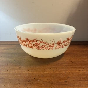 Vintage MCM Anchor Hocking Mushrooms Bowl Ovenproof 1 Qt - Picture 1 of 12