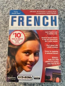 Transparent Language Learn French Now! French Platinum 8 CD-ROMs~Used - Picture 1 of 6
