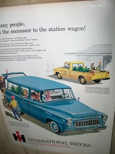 1960 60 IH International Travelall großmagige LKW-Anzeige mit Pickup Pick-up - Bild 1 von 1