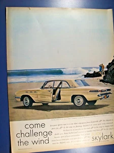 1961 61 Buick Skylark Large-Mag Autoanzeige - "Come challenge the wind" - Bild 1 von 1