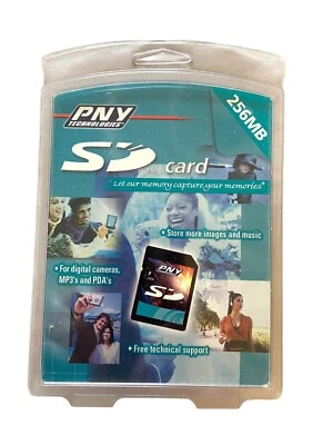 PNY 256mb SD Camera Memory Card new in package - Image 1 of 2