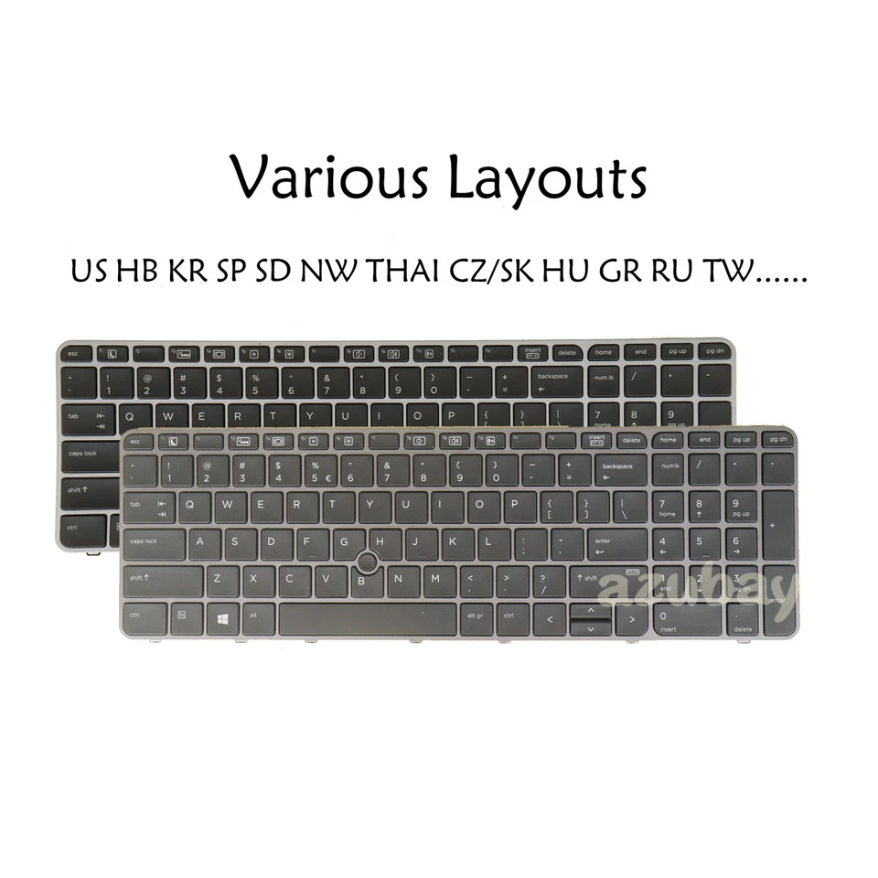 Laptop Keyboard For HP Zbook 15u G3 G4 Elitebook 755 G3 G4, 850 G3 G4 Backlit/No - Image 1 of 4