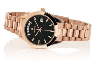 Reloj HOOPS DE LUJO de acero 2620L-RG02 negro oro rosa - Imagen 1 de 1