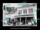 OLD LARGE HISTORIC PHOTO OF CREEDE COLORADO VIEW OF THE ZANG BEER HOTEL c1890