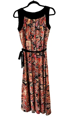 Vestido Perceptions New York Otoño Para Mujer S Pequeño - Sin Mangas Paisley Cinturón Foto 1 de 4
