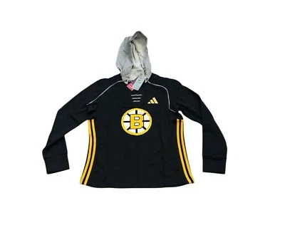 NWT NEW Boston Bruins Adidas Women's Lace Hoodie Pullover Sweatshirt XL - Image 1 of 2