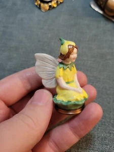 Rare Halcyon Days Porcelain & Enamel Figural Tooth Fairy Box - Picture 1 of 6
