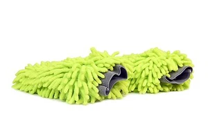 2 Pcs CarCarez Microfiber Chenille Glove Car Auto Wash Washing Mitt, 8*' x 10" - Picture 1 of 12