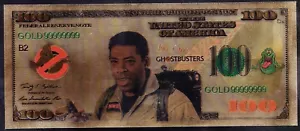 Ghostbusters Winston Zeddemore United States USA $100 Gold Foil Plastic Banknote - Picture 1 of 3