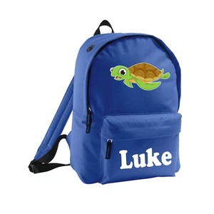 Kids Turtle Backpack Personalised Bag Rucksack Add Name Sea Ocean Girls Boys - Picture 1 of 12