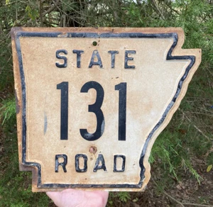 Vintage original ARKANSAS - STATE ROAD 131 embossed steel highway sign / shield - Picture 1 of 7
