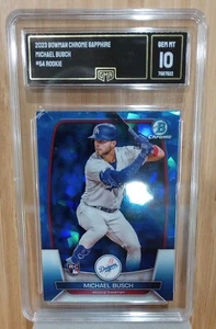 Michael Busch(RC), 2023 Bowman Chrome Sapphire #54, GMA 10 (Gem Mint) Cubs. - Picture 1 of 2
