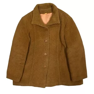 Vintage 70s Sears The Fashion Place Wool / Mohair Blend Tweed Coat Large - Picture 1 of 9