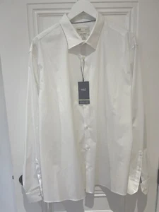 M&S Men’s SLIM FIT Long Sleeve Cotton SHIRT~Size 3 XL With Stretch - Picture 1 of 13
