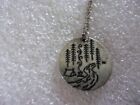 Tent  in the Woods Camping river trees necklace silvertone 16" & 2" extend  GM22