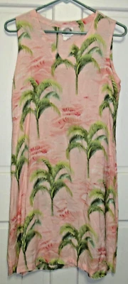 Peppermint Bay Para Mujer Talla M Rosa Palmeras Tropical Sin Mangas Solero Playa Foto 1 de 4