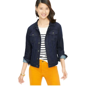 Chaqueta de jean clásica de algodón Talbots Plus para mujer - Lavado cósmico | 1X - Imagen 1 de 2