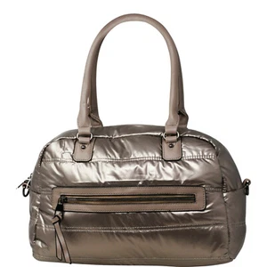 Ladies Puffy Style Quilted Small Tote Bag Women Metallic Colour Handbag 956 - Picture 1 of 14