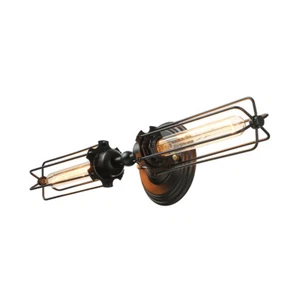 Industrial Steampunk Wall Lamp Light Wire Cage Vintage Sconce Bar Edison Fixture - Picture 1 of 8