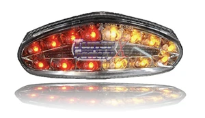 FIT KAWASAKI Ninja ER-6F ER6N LED TAILLIGHT 09 10 11 TURNS COMBO SMOKE REARLIGHT - Picture 1 of 3
