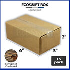 15 6x3x2 EcoSwift Cardboard Packing Moving Shipping Boxes Corrugated Box Cartons