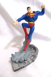 Justic League TM & DC Comics SUPERMAN Silver Base 4,25" x 4,25" Figur EUC - Bild 1 von 8