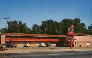 Cartolina CA: City Center Motel, Downtown Sacramento, anni '50 non spedita, vecchie auto - Foto 1 di 2
