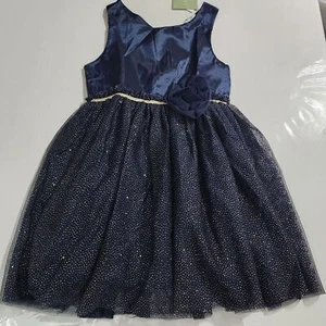 H&M Girls Navy Blue & Gold Glitter Tulle Skirt Dress Size 6 NEW with Tag NWT - Picture 1 of 14