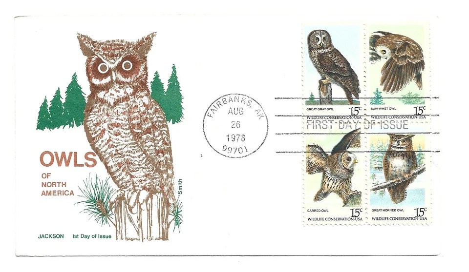 1760-63 American Owls, Jackson, block of 4  FDC - Image 1 of 1