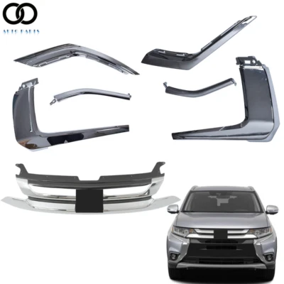 For Mitsubishi Outlander 2016-2018 Front L+R Bumper & Upper Grille Molding Trim Foto 1 de 4