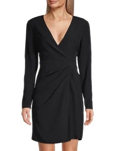 EMPORIO ARMANI Faux Wrap Sheath black Dress size 48/ US 12 - Picture 1 of 10