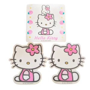 Vintage Sanrio Hello Kitty Bunny 2000 Lot Of 3 Large 3 3/4" Decal Stickers - Picture 1 of 9