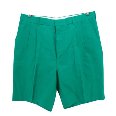 Pantalones Cortos De Colección Smith’s Bermuda Verde Irlandés Mezcla de Lino Plisados 8" Entrepierna Usados en Excelente Condición Talla 36 Foto 1 de 4