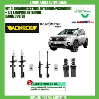 MONROE ROADMATIC KIT 4 AMMORTIZZATORI MONROE + TAMPONI ANTERIORI DACIA DUSTER