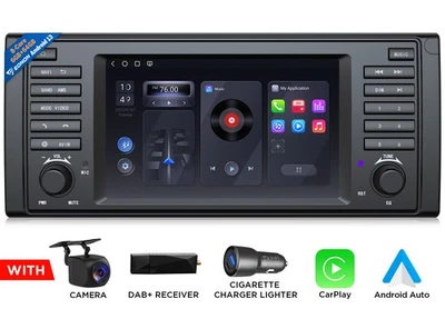 CAM+DAB+Für BMW E39 7" Autoradio GPS Navi Navigation CarPlay Android 13 6+64G 4G - Bild 1 von 4