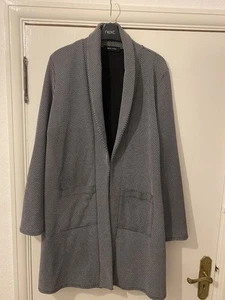 New Look Longline Blazer Black And White With Pockets size UK 18 - Picture 1 of 4