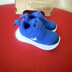 NIKE Star Runner 3 (TDV) Size 3c Blue DA2778 400 White GameRoyal Toddler Sneaker - Picture 1 of 6