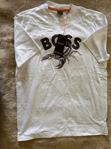 Brand New BOSS White Graphic T-Shirt – Size L - Picture 1 of 6