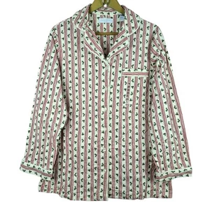 Vintage NWT Erika Taylor Christmas Holly Leaves Pajamas Shirt Size M - Picture 1 of 9