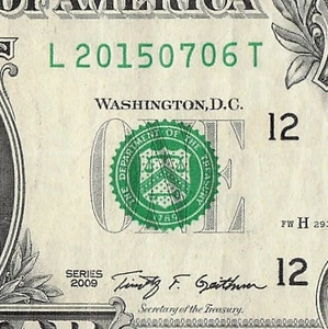 JULY 06 2015 Birthday Fancy Serial Number Date Note One Dollar Bill 07 06 2015 - Picture 1 of 11