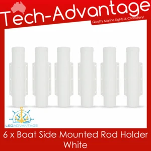 6 x Boat WHITE Medium Duty Side Mount Self Draning FISHING Vertical Rod Holders - Bild 1 von 3